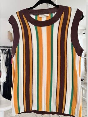 Wales Bonner Striped Knit Top - Brown, Orange, Green, White